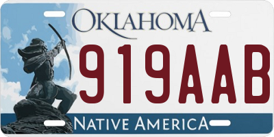 OK license plate 919AAB