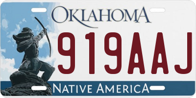 OK license plate 919AAJ