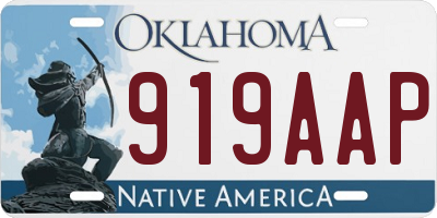 OK license plate 919AAP