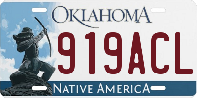 OK license plate 919ACL