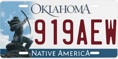 OK license plate 919AEW