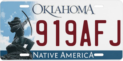 OK license plate 919AFJ