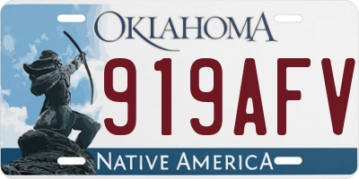 OK license plate 919AFV