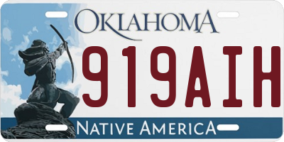 OK license plate 919AIH