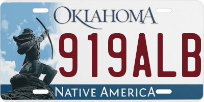 OK license plate 919ALB