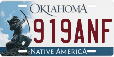 OK license plate 919ANF