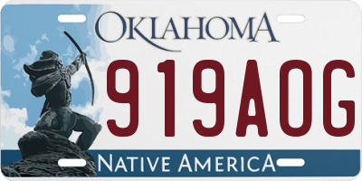 OK license plate 919AOG