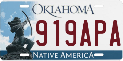 OK license plate 919APA