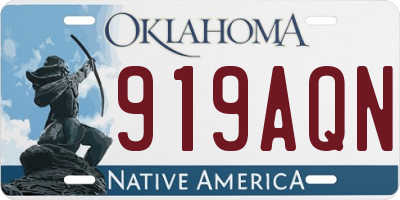 OK license plate 919AQN
