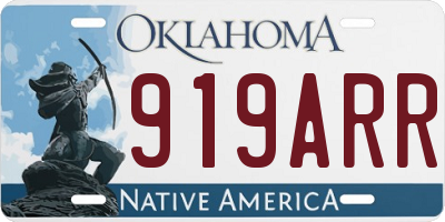 OK license plate 919ARR