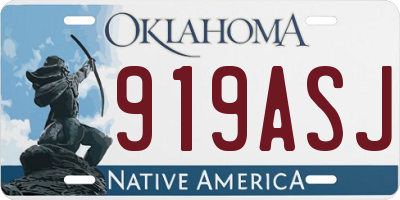 OK license plate 919ASJ