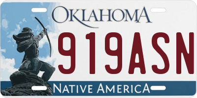 OK license plate 919ASN