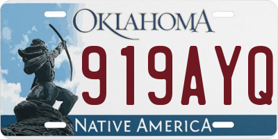 OK license plate 919AYQ