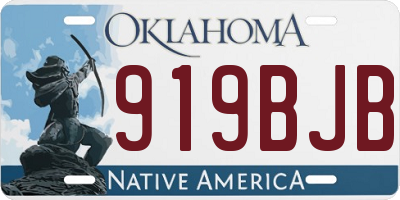 OK license plate 919BJB