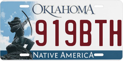 OK license plate 919BTH
