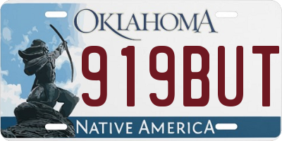 OK license plate 919BUT