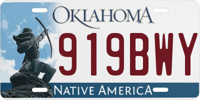 OK license plate 919BWY
