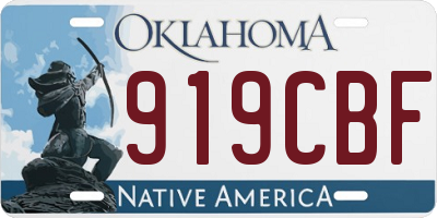 OK license plate 919CBF