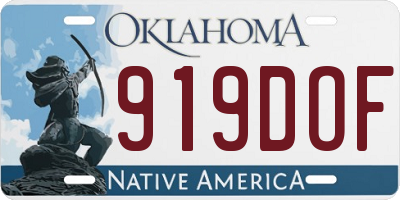 OK license plate 919DOF