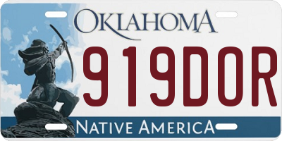 OK license plate 919DOR