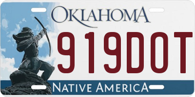 OK license plate 919DOT