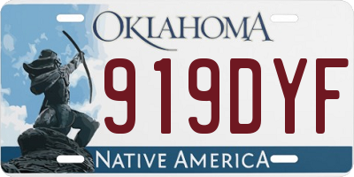 OK license plate 919DYF