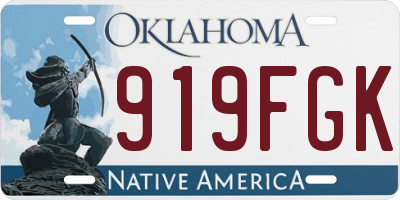 OK license plate 919FGK