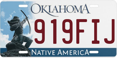 OK license plate 919FIJ
