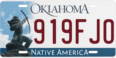 OK license plate 919FJO