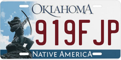 OK license plate 919FJP