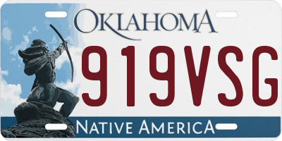 OK license plate 919VSG
