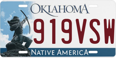 OK license plate 919VSW
