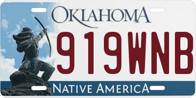 OK license plate 919WNB