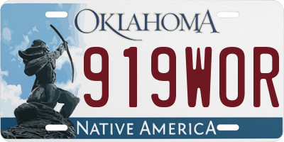 OK license plate 919WOR