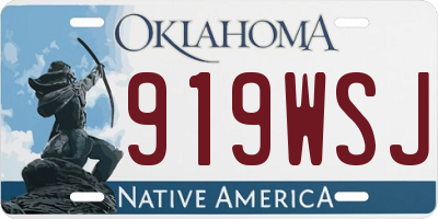 OK license plate 919WSJ