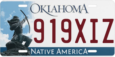 OK license plate 919XIZ