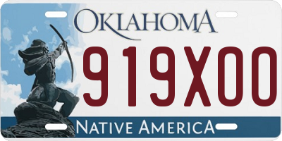 OK license plate 919XOO