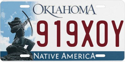OK license plate 919XOY