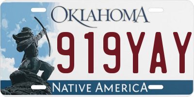 OK license plate 919YAY
