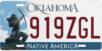 OK license plate 919ZGL
