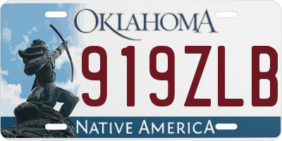 OK license plate 919ZLB