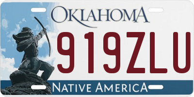 OK license plate 919ZLU