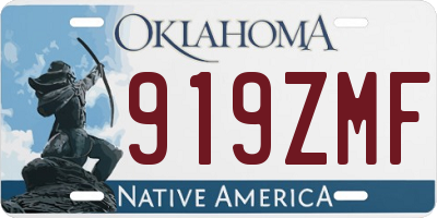 OK license plate 919ZMF