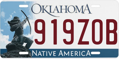 OK license plate 919ZOB