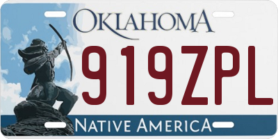 OK license plate 919ZPL