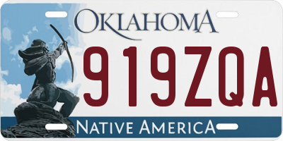 OK license plate 919ZQA