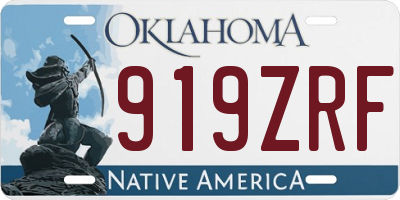 OK license plate 919ZRF