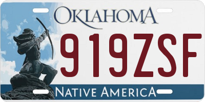 OK license plate 919ZSF