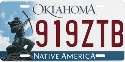 OK license plate 919ZTB
