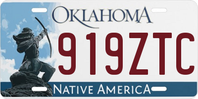 OK license plate 919ZTC